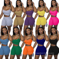 Wholesale Fitness Yoga Wear Leggings  ladies biker shorts two piece Crop Top Bra and Legging Gym Set Workout Clothing yoga pants